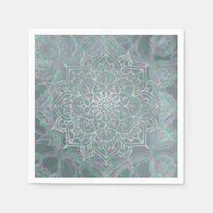 Servilleta De Papel Mandala Boho Chic con Brillo Irisado