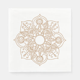 Servilleta De Papel Mandala Brown Boho Boho Boda india moderna de cose