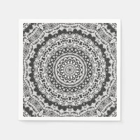 Mandala, caleidoscopio, blanco y negro, adorno,