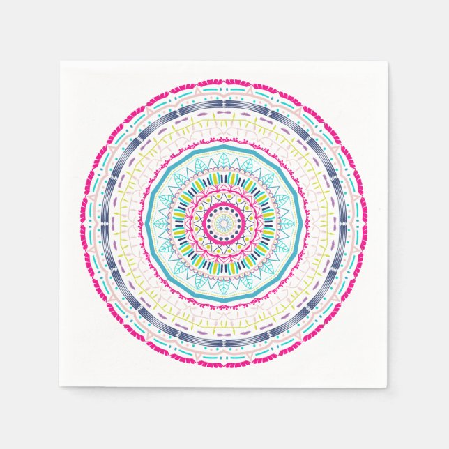 Servilleta De Papel mandala colorido (Anverso)