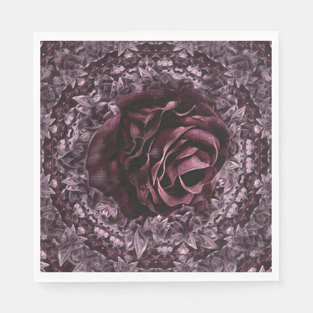 Servilleta De Papel Mandala de rosa  (Anverso)