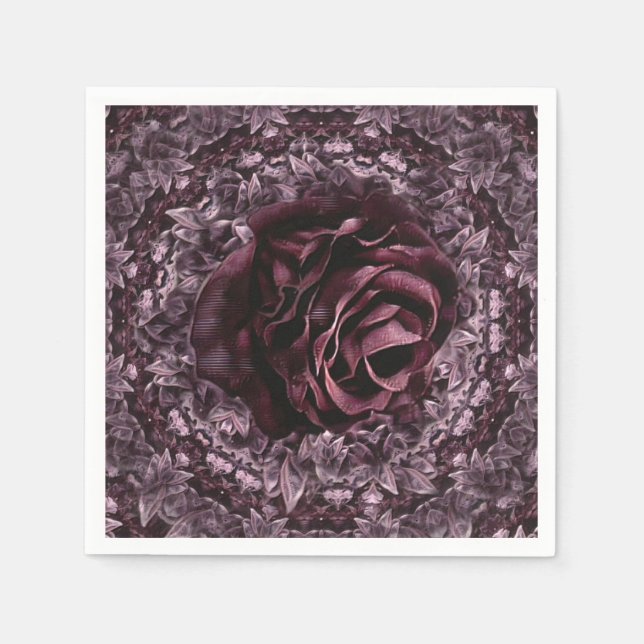 Servilleta De Papel Mandala de rosa  (Anverso)