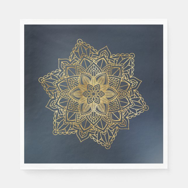 Servilleta De Papel Mandala dorada (Anverso)