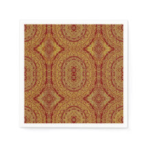 Mandala Dorado Sobre Rojo