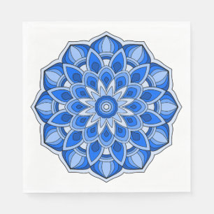 Servilleta De Papel Mandala en azul