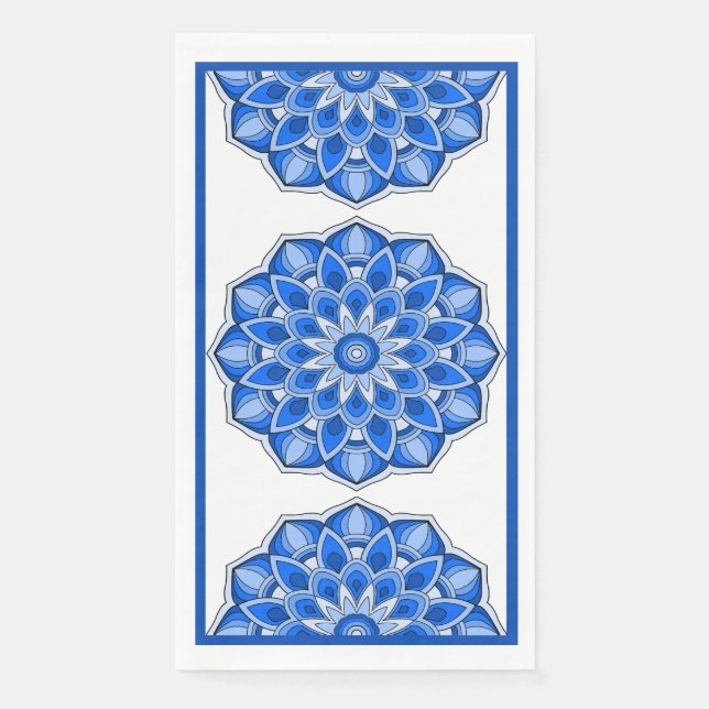 Servilleta De Papel Mandala en azul (Anverso)