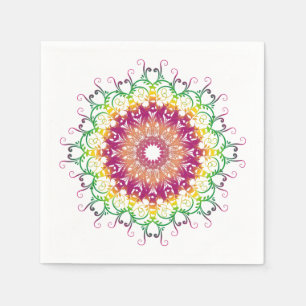 Servilleta De Papel Mandala floral étnica.