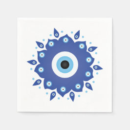 Servilleta De Papel Mandala griega malvado Ojo Azul Blanco