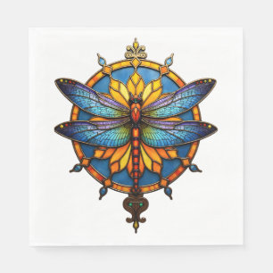 Servilleta De Papel Mandala Libélula Luminosa Geometría Sagrada Espiri