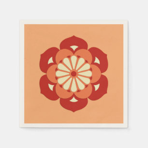Servilleta De Papel Mandala, Naranja Pastel y mandarín