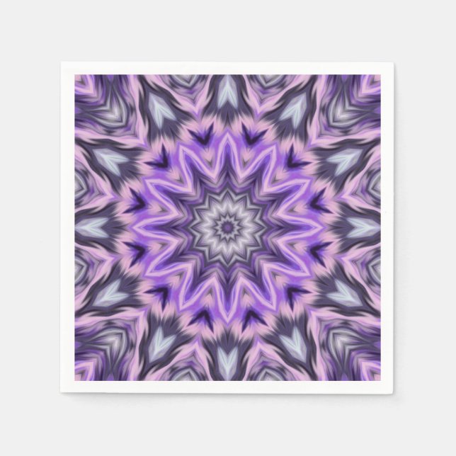 Servilleta De Papel Mandala púrpura de Lilac (Anverso)