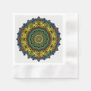 Servilleta De Papel Mandalas culturales con patrones geométricos
