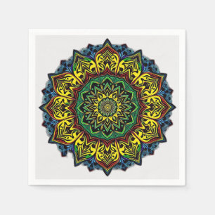 Servilleta De Papel Mandalas culturales con patrones geométricos