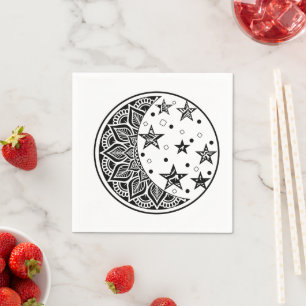 Servilleta De Papel Mandalas de Luna y Estrellas