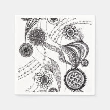 Mandalas Florales Blancas y Negras Caprichosas Zen