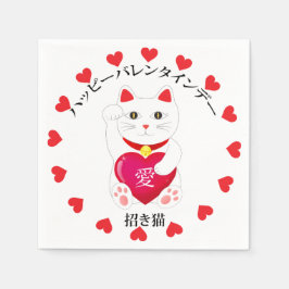Servilleta De Papel Maneki Neko para El día de San Valentín