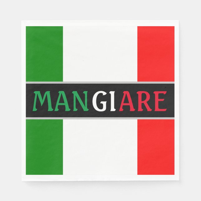 Servilleta De Papel Mangiare Comer en italiano Cena (Anverso)