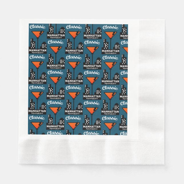 Servilleta De Papel Manhattan Cocktail Wall Art (Anverso)