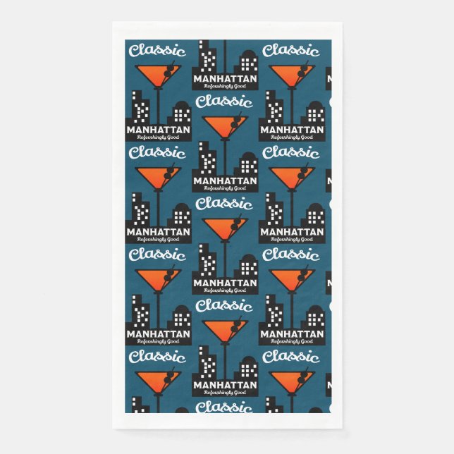 Servilleta De Papel Manhattan Cocktail Wall Art (Anverso)