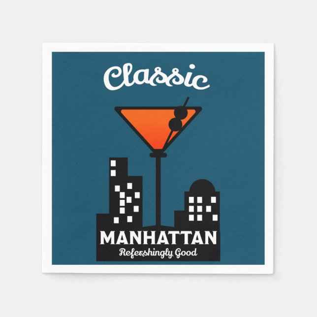 Servilleta De Papel Manhattan Cocktail Wall Art (Anverso)