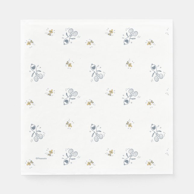 Servilleta De Papel Maní | Patrón de risas Snoopy & Woodstock (Anverso)