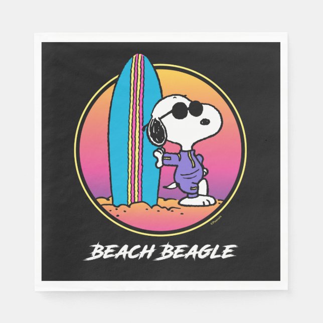 Servilleta De Papel Maní | Snoopy Beach Beagle (Anverso)