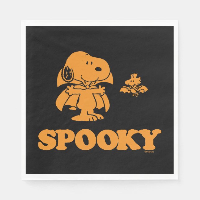 Servilleta De Papel Maní | Snoopy & Woodstock Spooky (Anverso)