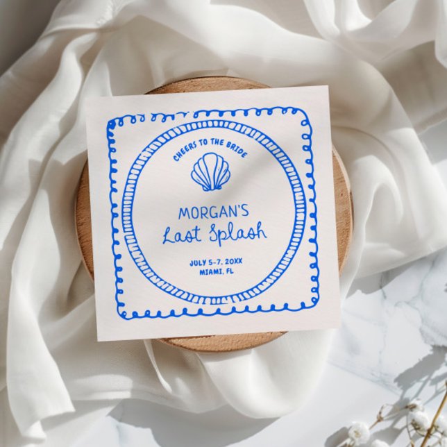 Servilleta De Papel Mano Azul Dibujada Último Splash Despedida de Solt (Subido por el creador)