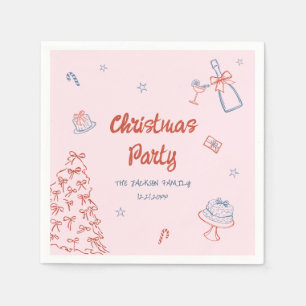 Servilleta De Papel Mano caprichosa dibujó Oh Qué Fiesta Navidades Div