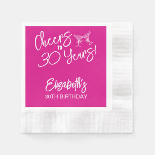 Servilleta De Papel Mano caprichosa rosada de moda, 30 años