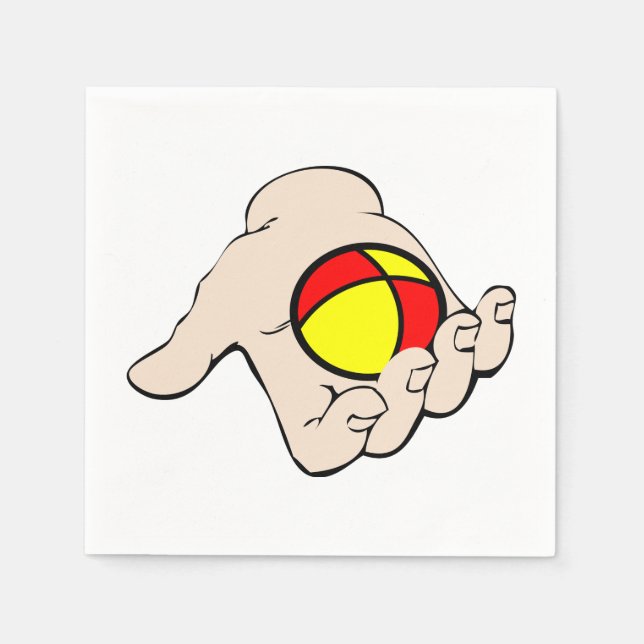 Servilleta De Papel Mano Con Malabaristas Papeles De Pelota (Anverso)