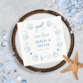 Servilleta De Papel Mano de diversión captada Boda náutico costero