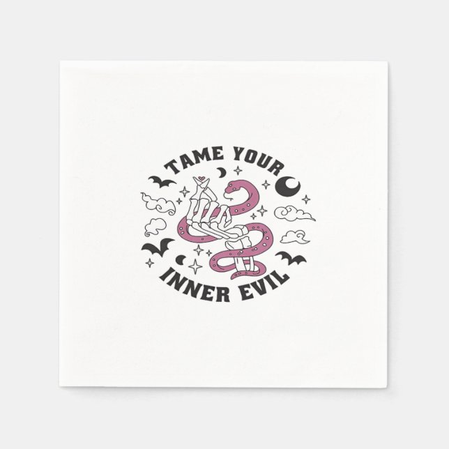 Servilleta De Papel Mano de esqueleto haciendo corazón (Anverso)