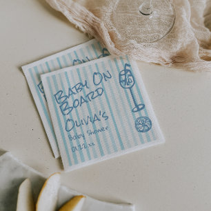 Servilleta De Papel Mano de verano dibuja bebé azul a bordo de Baby Sh