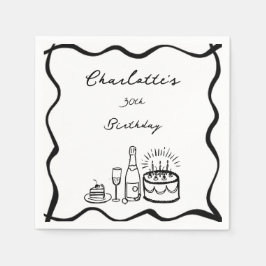 Servilleta De Papel Mano dibujada 30 años