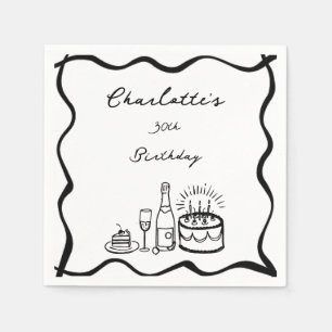 Servilleta De Papel Mano dibujada 30 años