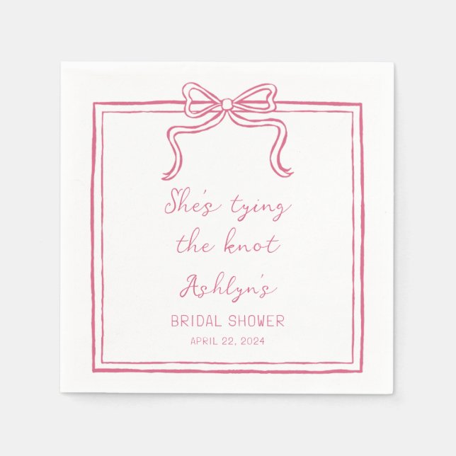 Servilleta De Papel Mano rosa dibujó tonterías atando las servilletas  (Anverso)