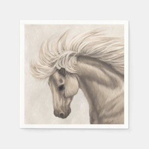 Servilleta De Papel Mano salvaje de Caballo de Marfil Blanco Gris