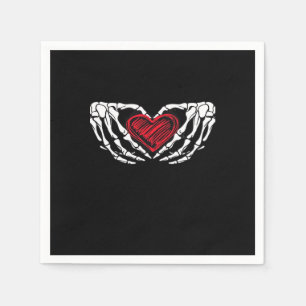 Servilleta De Papel Manos de esqueleto con el corazón clásico