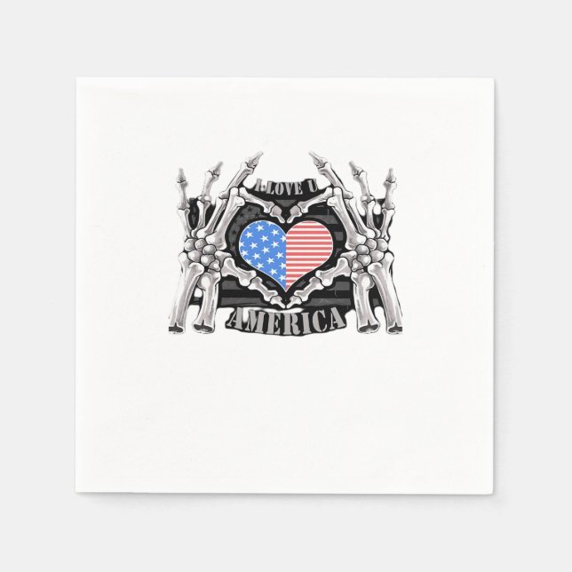 Servilleta De Papel Manos de esqueleto de Estados Unidos (Anverso)