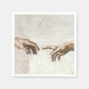 Servilleta De Papel Manos de la Creación de Adán de Miguel Ángel Arte 