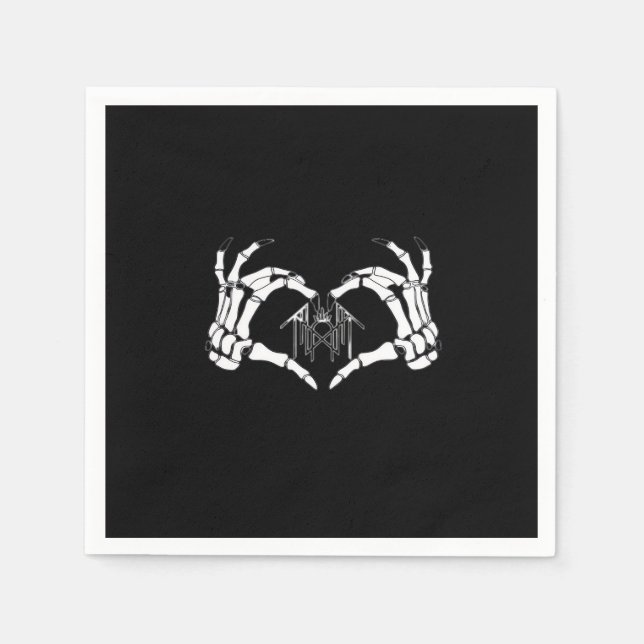 Servilleta De Papel Manos del Corazón de Token Skeletons (Anverso)