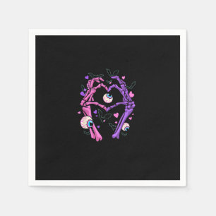 Servilleta De Papel Manos del esqueleto del corazón - Gótico Pastel de