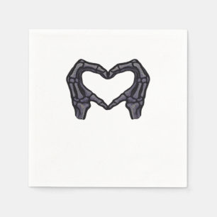 Servilleta De Papel Manos esqueléticas formando un corazón
