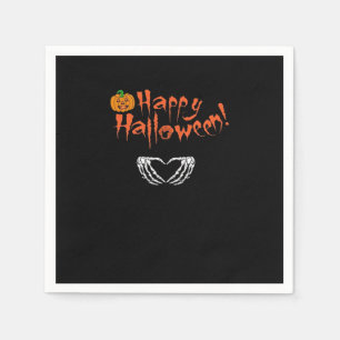 Servilleta De Papel Manos Skeleton espumosas. Feliz Halloween.