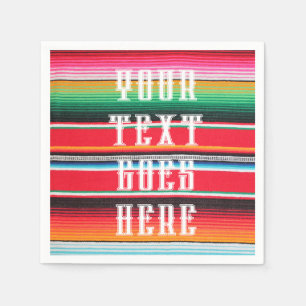 Servilleta De Papel manta de poncho mexicano cinco de mayo, texto pers