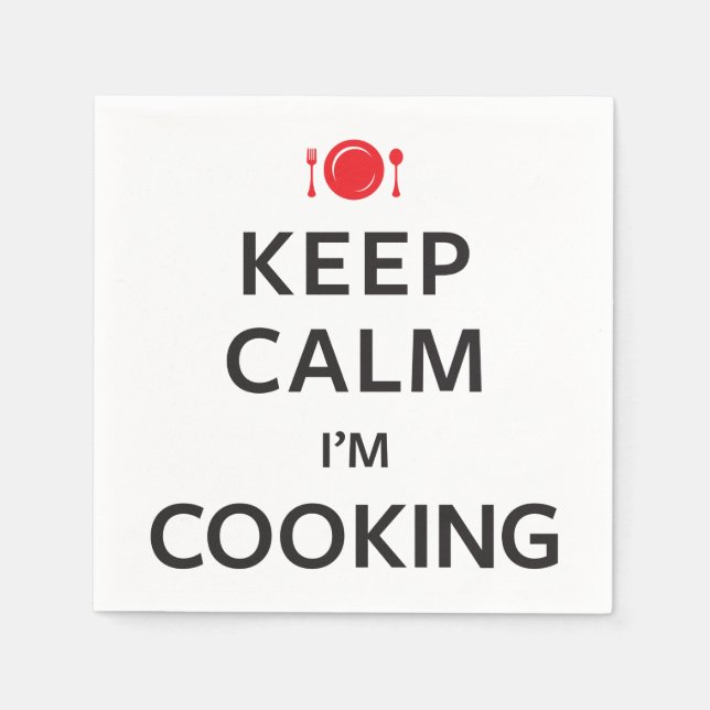 Servilleta De Papel Mantén la calma que estoy cocinando (Anverso)