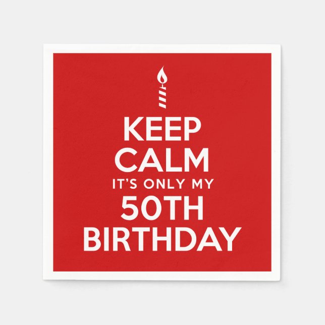 Servilleta De Papel Mantén la calma, solo es mi rojo de cumpleaños núm (Anverso)