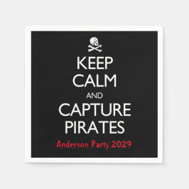 Servilleta De Papel Mantén la calma y captura los piratas de las servi