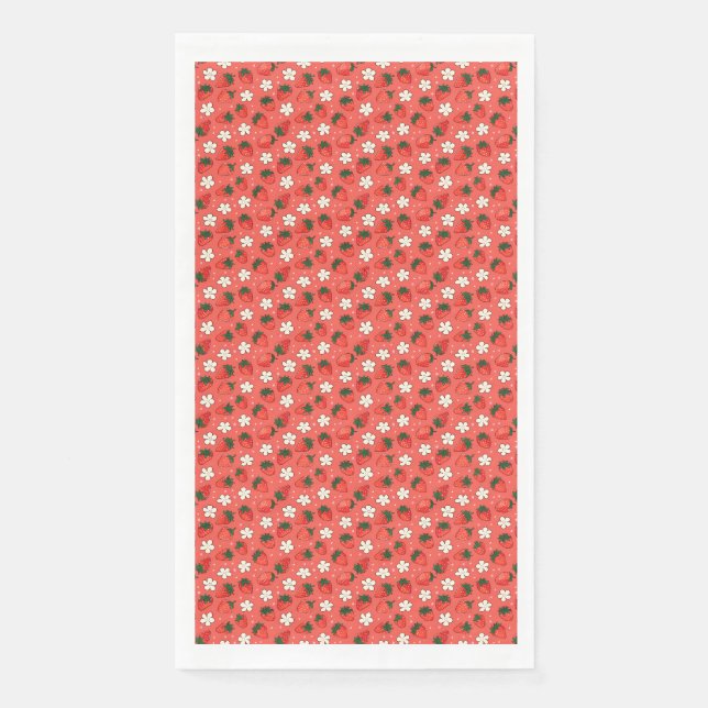 Servilleta De Papel Mantén la calma y come fresas (Anverso)